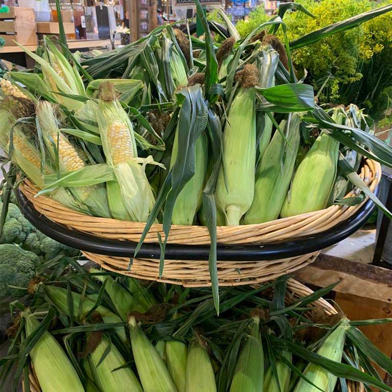 Browse our selection of pre-picked produce at the farmers market including this hearty corn!